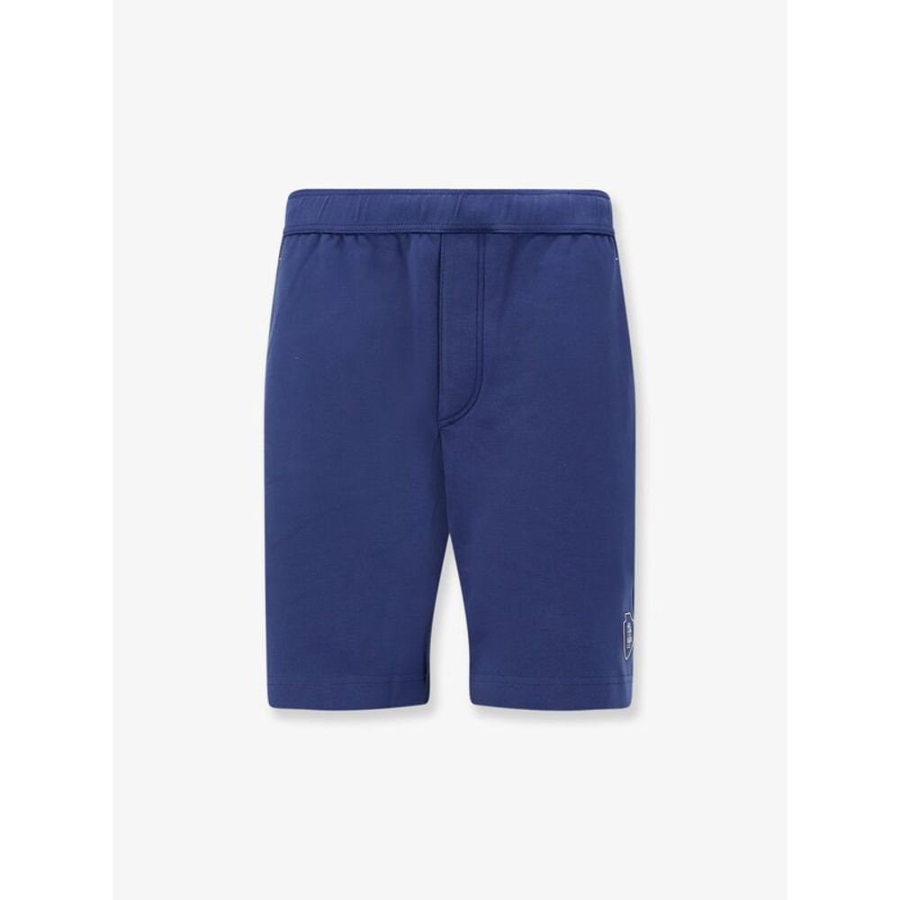 Brunello Cucinelli Men Cotton Bermuda Shorts With Contrasting Logo